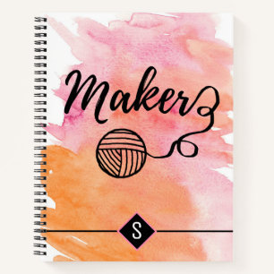 Carnet Typographie de l'artisanat de fabrication Aquarell