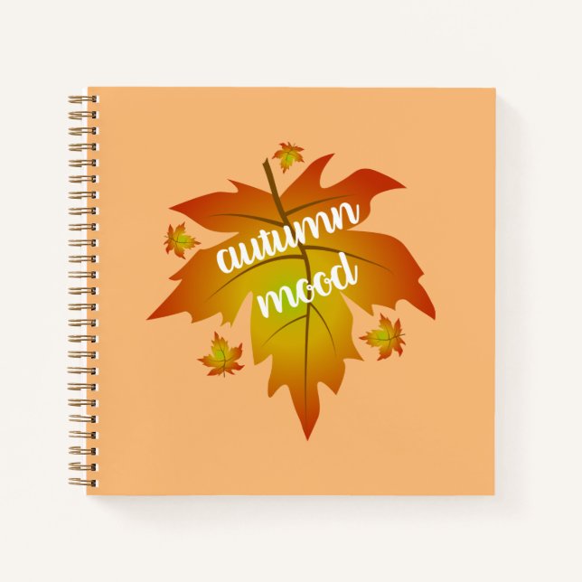 Carnet Typographie de l'humeur d'automne feuille d'érable (Devant)