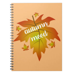 Carnet Typographie de l'humeur d'automne feuille d'érable
