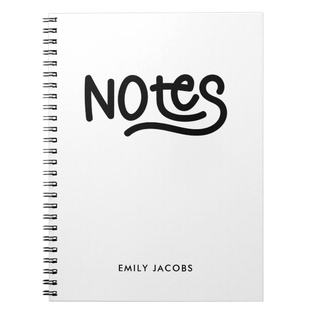 Carnet Typographie de notes manuscrites grasses minimalis (Devant)