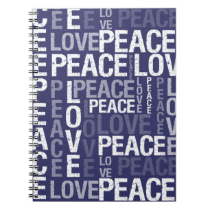Carnet Typographie de paix de l'amour pourpre