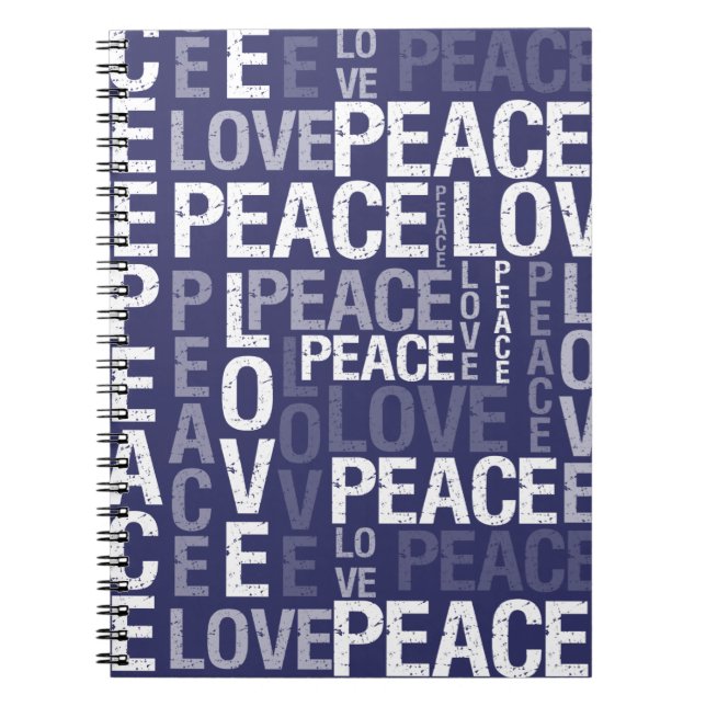 Carnet Typographie de paix de l'amour pourpre (Devant)