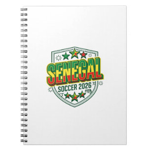Carnet Typographie de pays audacieux Football Sénégal 202