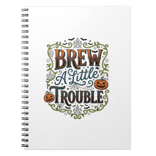 Carnet Typographie de sorcière d'Halloween Brasse Un Peu  (Devant)
