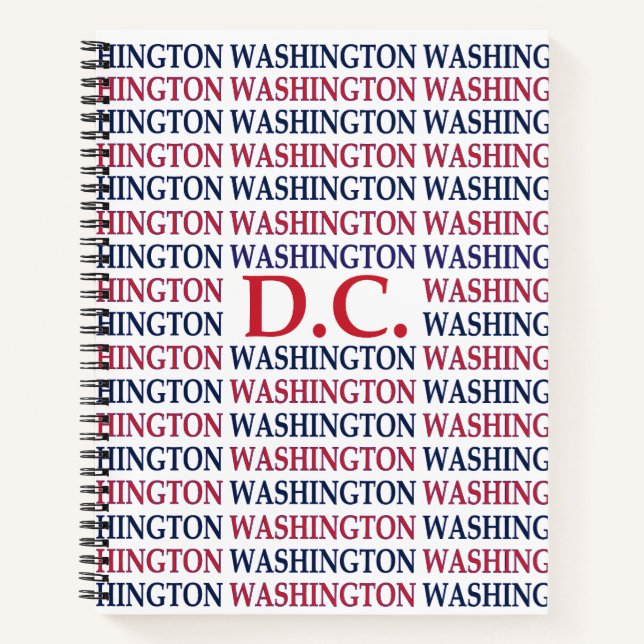 Carnet Typographie de Washington DC (Devant)