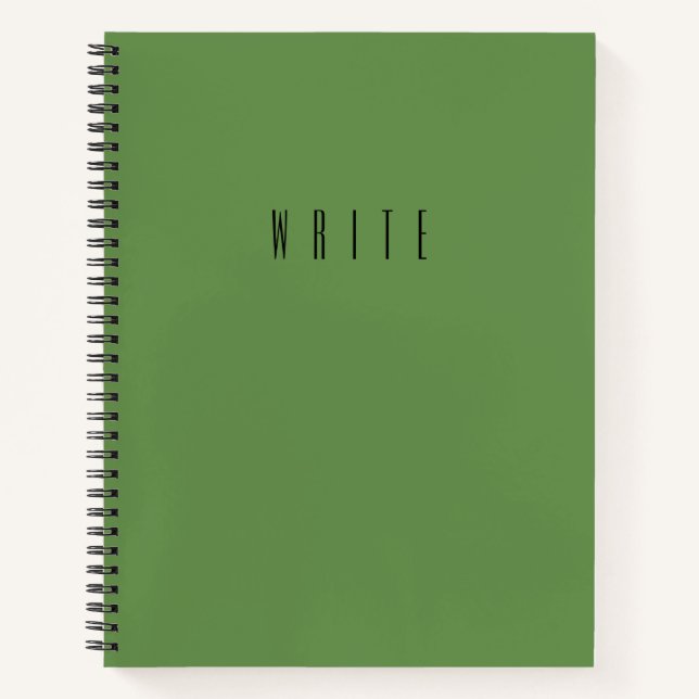 Carnet Typographie d'écriture verte | Personnaliser (Devant)