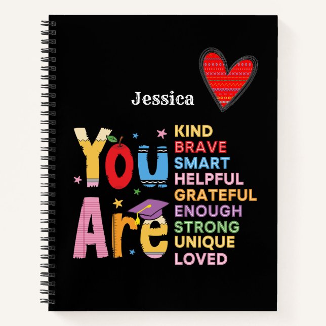 Carnet Typographie des Affirmations Positives Modernes (Devant)