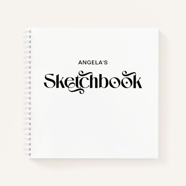 Carnet Typographie élégante décorative moderne Sketch (Devant)