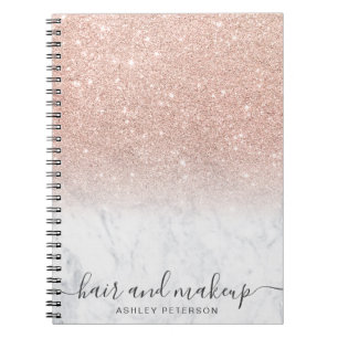 Carnet typographie élégante marbre rose or parties scin
