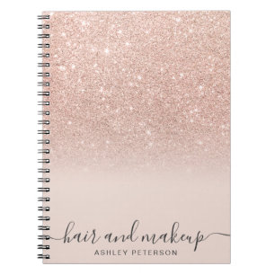 Carnet typographie élégante rose blush or parties scint