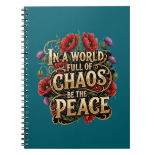 Carnet Typographie Florale Vintage Paix