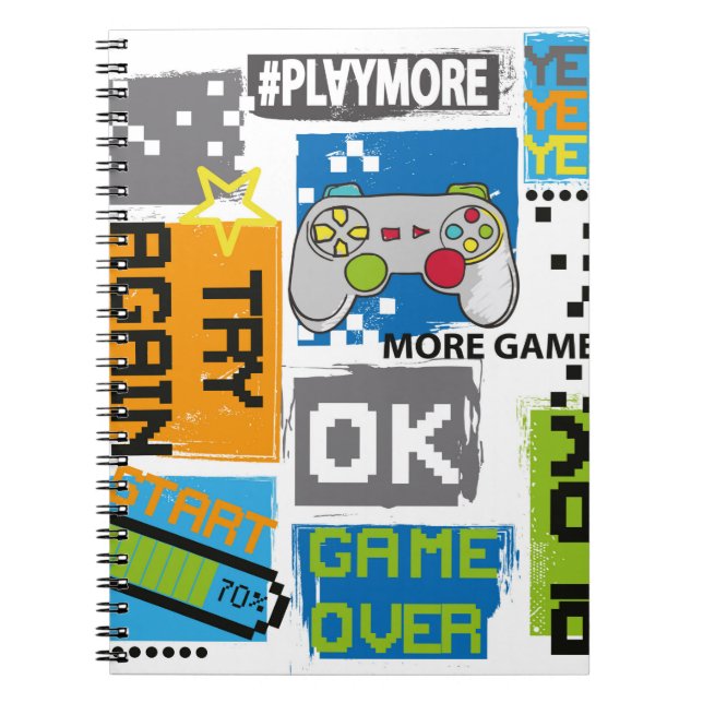 Carnet Typographie Game impression pixel. Illustration du (Devant)