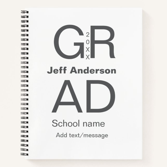 Carnet Typographie moderne graduation simple minimum c (Devant)