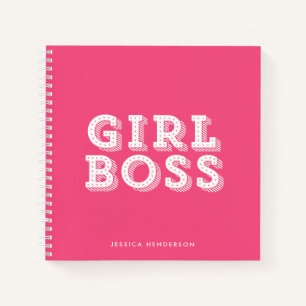 Carnet Typographie moderne Marquee Girl Boss Personnalisé