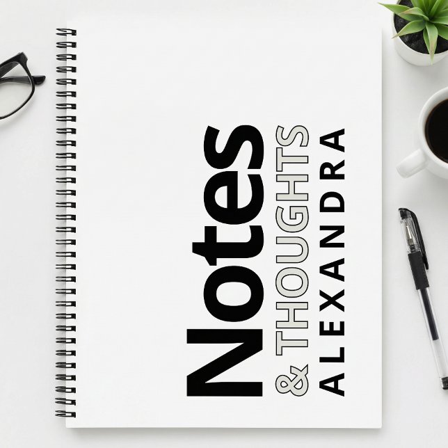 Carnet Typographie Moderne Notes Et Réflexions En Noir Et (Créateur téléchargé)