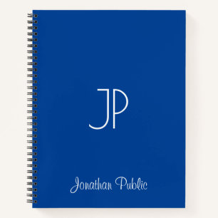 Carnet Typographie Nom Modèle Monogram Deep Blue