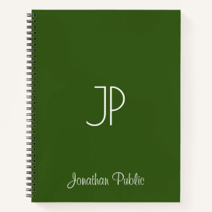 Carnet Typographie Nom Monogram Forest Green Sofcover