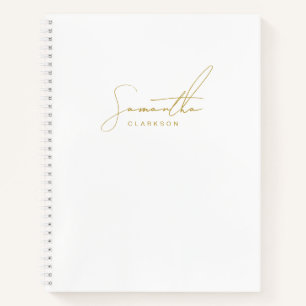 Carnet Typographie professionnelle manuscrite en or