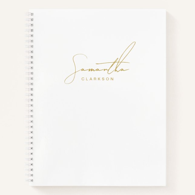Carnet Typographie professionnelle manuscrite en or (Devant)