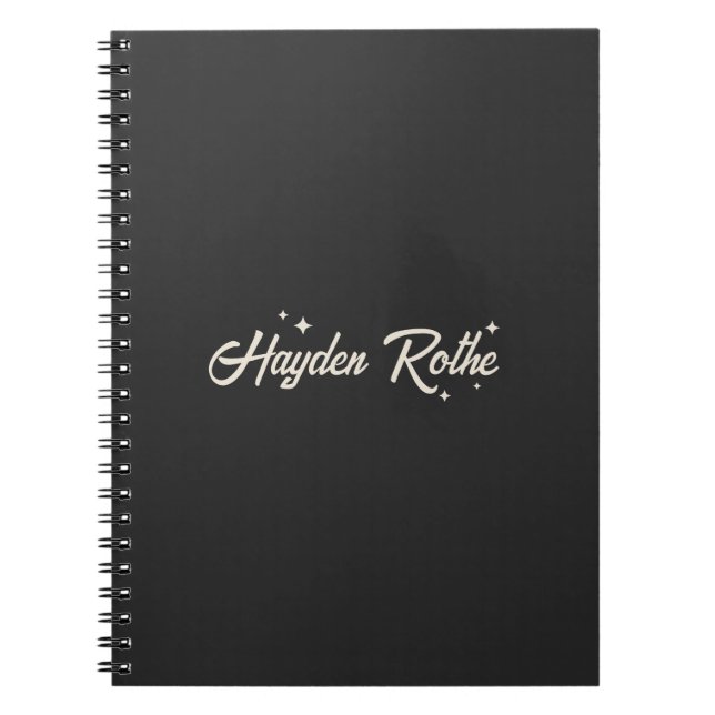 Carnet Typographie rétro Stars Noir (Devant)
