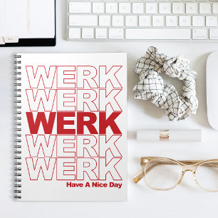 Carnet Typographie rouge WERK