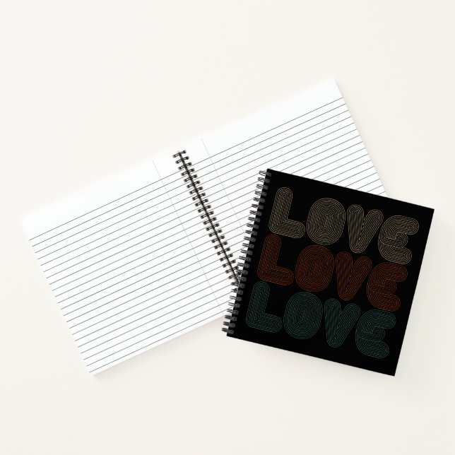 Carnet Typographie simple d'amour rétro Valentine | Carne (Intérieur)