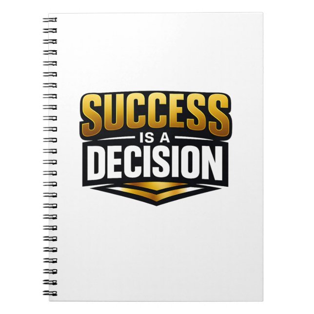 Carnet Typographie Success Gold sur fond noir (Devant)