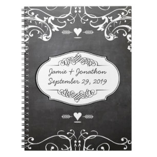Carnet Typographie sur tableau noir pour mariages