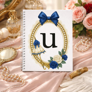 Carnet U Initial Personnalisé Élégant Régence