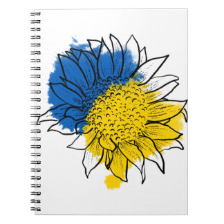 Carnet Ukraine Soutien aux tournesols bleu et jaune