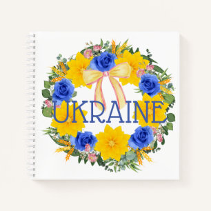 Carnet Ukraine Ukrainienne Fleurs de couronne Foi Espoir