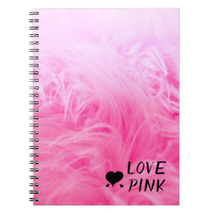 Carnet Ultime fourrure de faux rose chaud