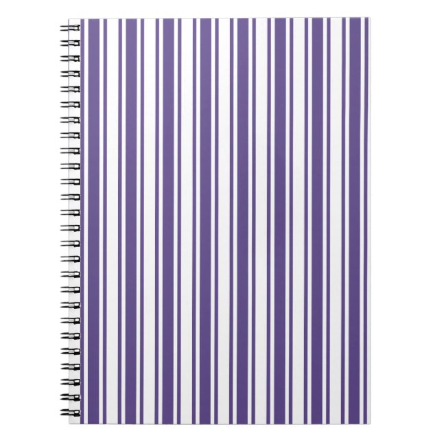 Carnet Ultra violet and white candy stripes (Devant)