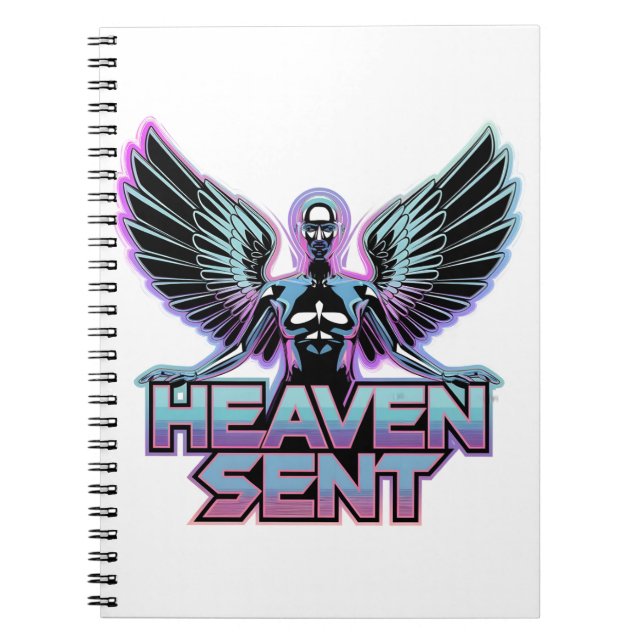 Carnet Un ange métallisé brillant avec des ailes, design  (Devant)