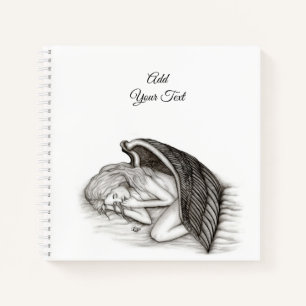 Carnet Un Angel endormi, noir et blanc