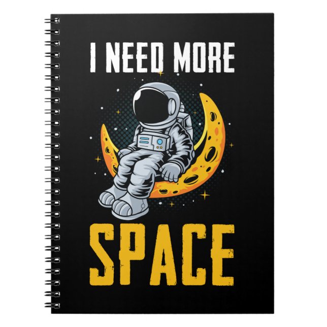 Carnet Un astronaute assis Humour spatial de la Lune (Devant)