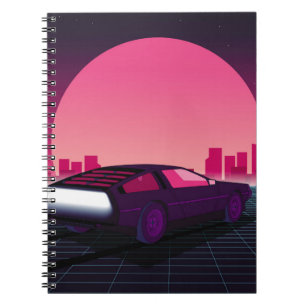Carnet Un avenir rétro. arrière - plan sci-fi style année