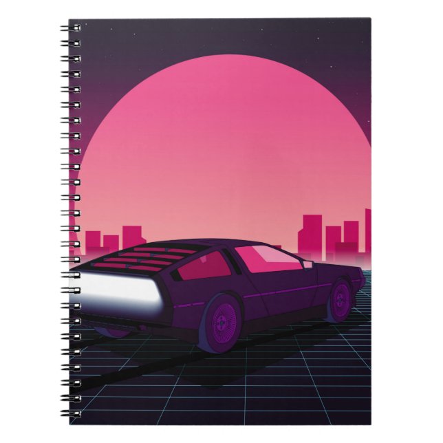 Carnet Un avenir rétro. arrière - plan sci-fi style année (Devant)