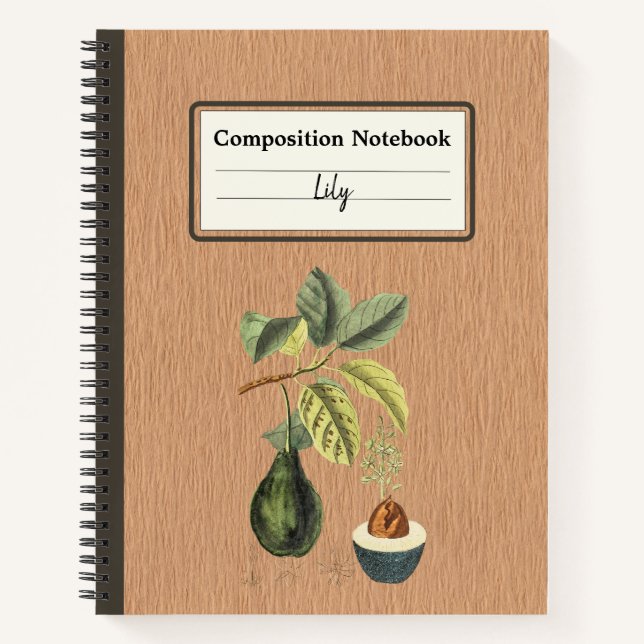 Carnet Un Avocado sur une branche Composition personnalis (Devant)