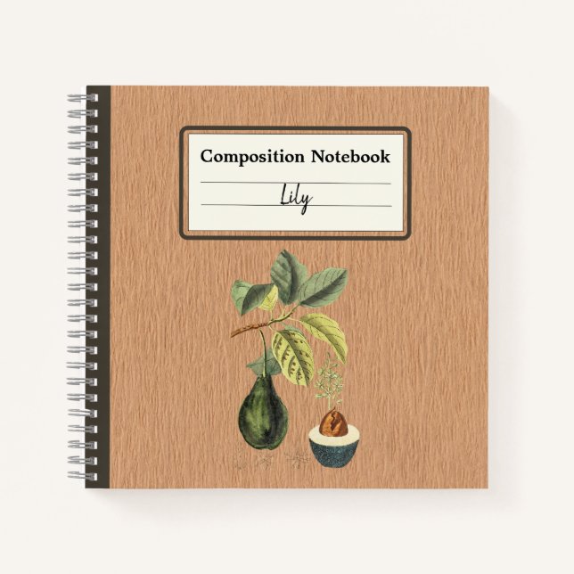 Carnet Un Avocado sur une branche Composition personnalis (Devant)