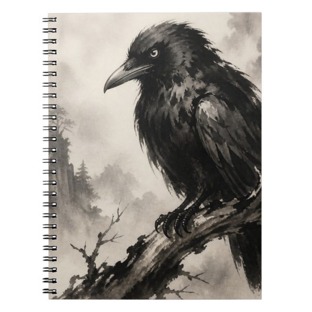 Carnet Un beau corbeau sur une branche (Devant)