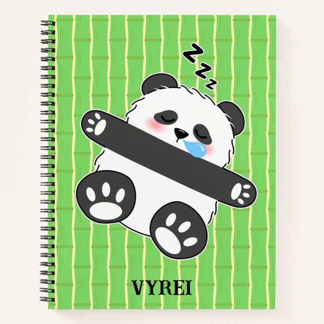 Carnet Un bébé panda mignon dormant paisiblement (Devant)