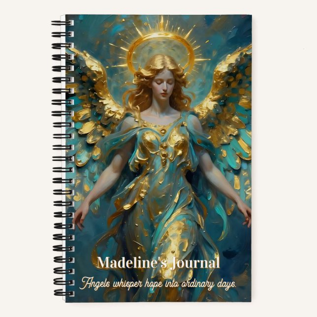 Carnet Un bel ange en or et turquoise  (Recto)