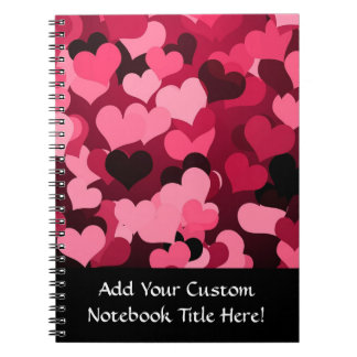 Carnet Un bon nombre de coeurs roses, motif mignon