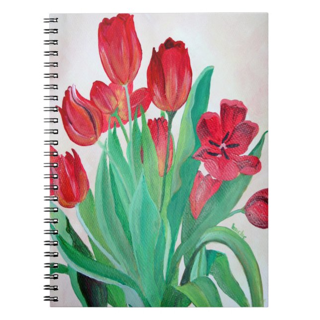 Carnet Un bouquet de tulipes rouges (Devant)