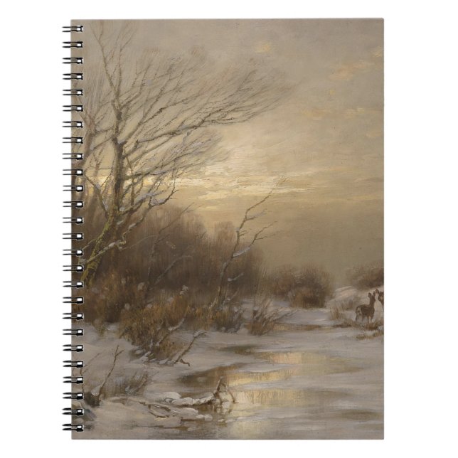 Carnet Un cerf dans un paysage hivernal - Désiré Thomassi (Devant)
