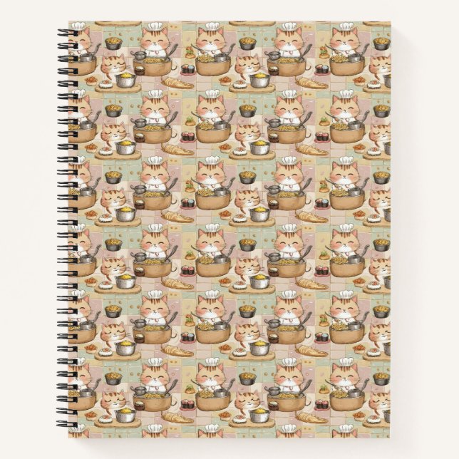 Carnet Un chats en chef motif mignon et transparent (Devant)