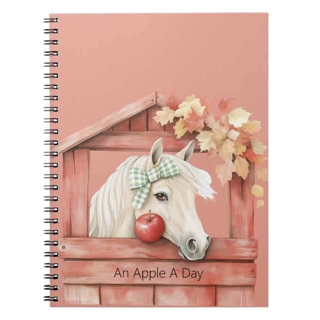 Carnet Un cheval blanc une pomme par jour (Devant)