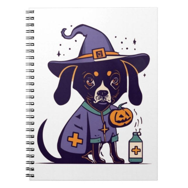 Carnet Un chien infirmière Éffrayant prêt pour octobre (Devant)