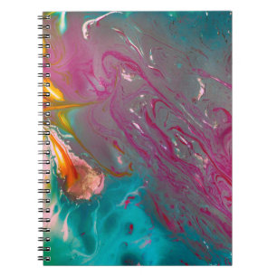 Carnet Un closep de couleur huile abstraite peint ondulé